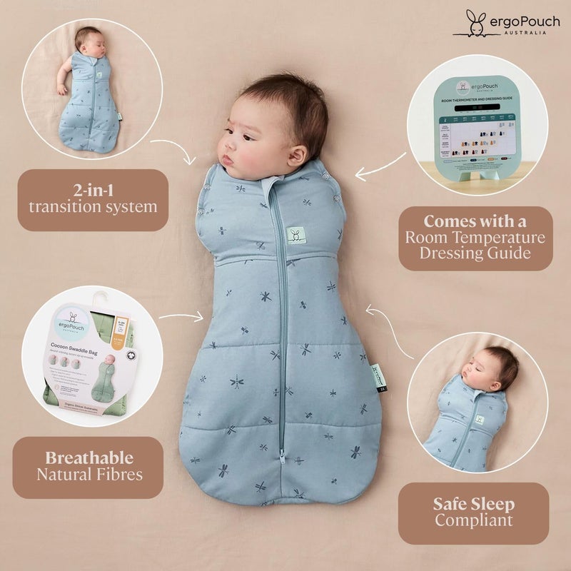 إرجو باوتش كيس قماط شرنقة من ergoPouch 2.5 TOG - كيس نوم للأطفال، مقاس مريح لطيف يساعد على تهدئة منعكس البداية، مثالي للنوم بالذراعين داخل وخارج المنزل، نسيج ناعم مسامي لنوم أفضل (6-12 شهرًا، حكيم) - Image 4